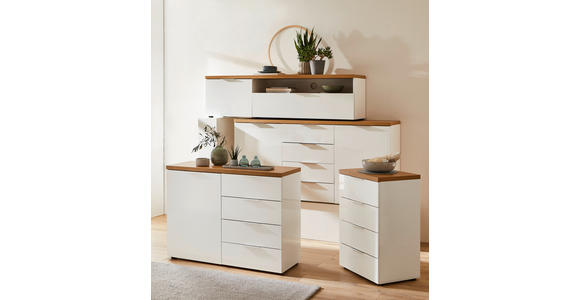 SIDEBOARD 180/89/43 cm  - Eichefarben/Alufarben, Design, Holzwerkstoff/Kunststoff (180/89/43cm) - Xora