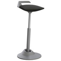 BÜROHOCKER 38/60-93/38 cm  - Schwarz/Grau, Basics, Textil/Metall (38/60-93/38cm) - Aeris