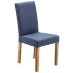 STUHL  Beinauswahl, Stoffauswahl, mit Griff Webstoff  - Blau/Eichefarben, KONVENTIONELL, Holz/Textil (44/92/57cm) - Carryhome