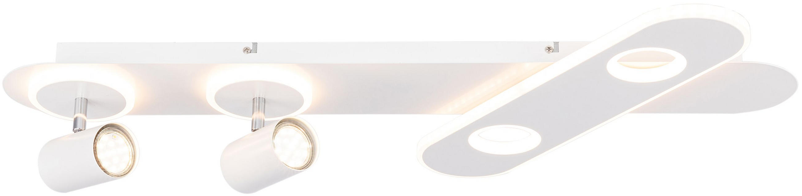 STROPNÉ SVIETIDLO, 80/12/15 cm - biela, Design, kov (80/12/15cm) - Novel