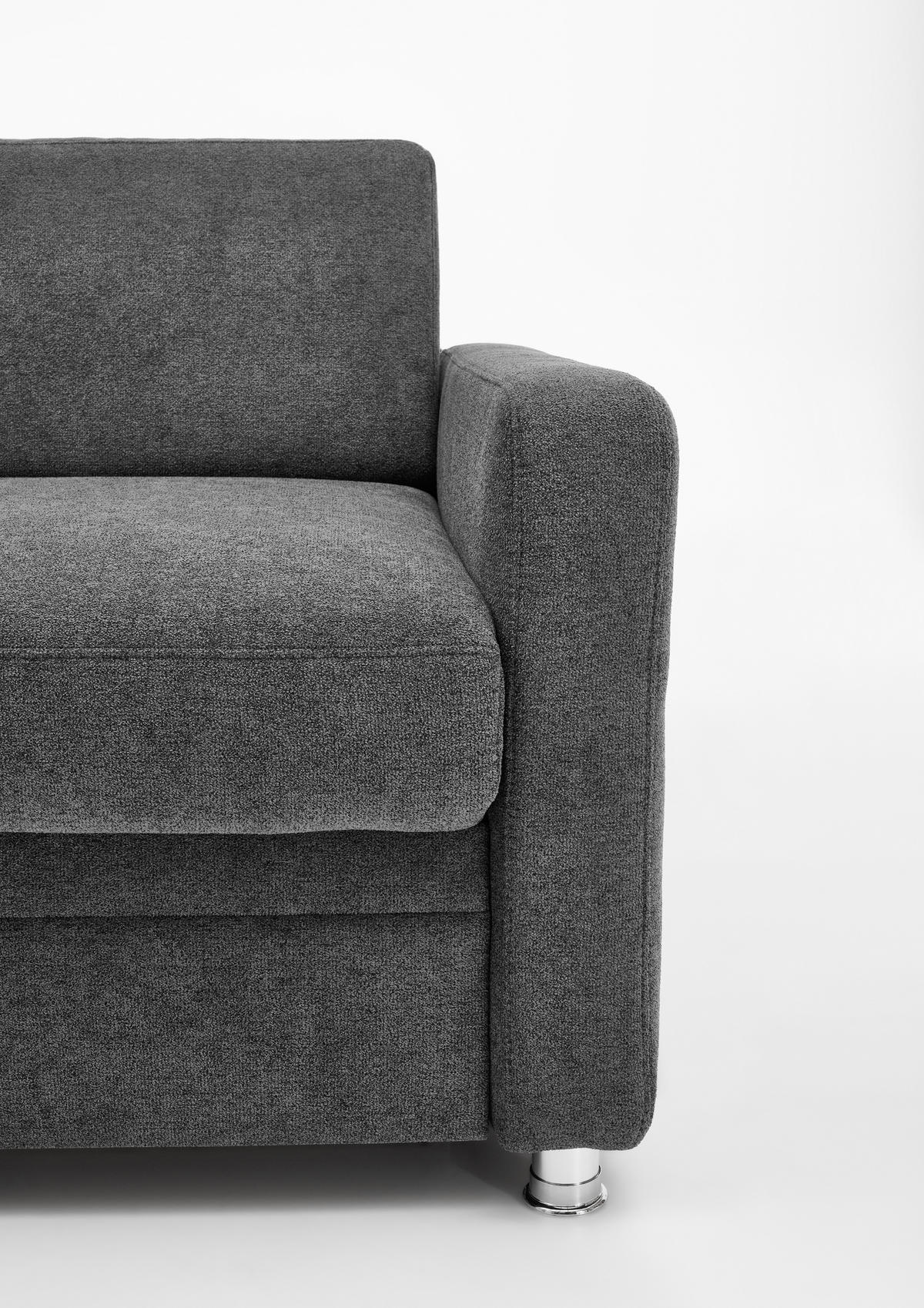 SCHLAFSOFA in Grau  - Grau, KONVENTIONELL, Textil/Metall (206/90/100cm) - Beldomo Style