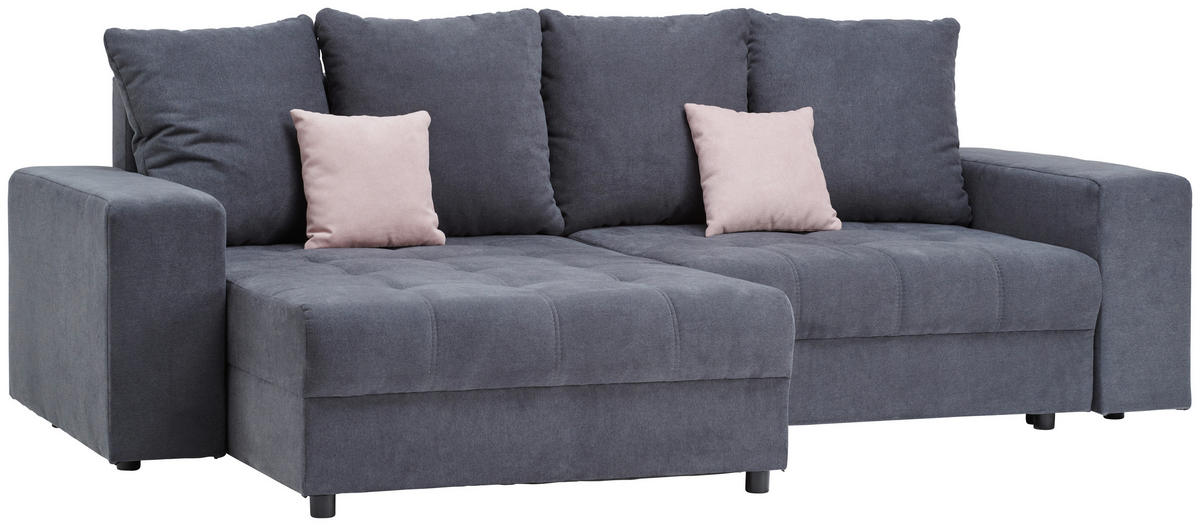 HÖRNSOFFA i flatväv mörkgrå  - mörkgrå/svart, Design, textil/plast (165/252cm) - MID.YOU