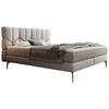 BOXSPRINGBETT 180/200 cm  in Grau  - Schwarz/Grau, Design, Leder/Textil (180/200cm) - Esposa