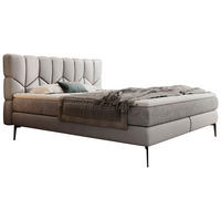 BOXSPRINGBETT 180/200 cm  in Grau  - Schwarz/Grau, Design, Leder/Textil (180/200cm) - Esposa