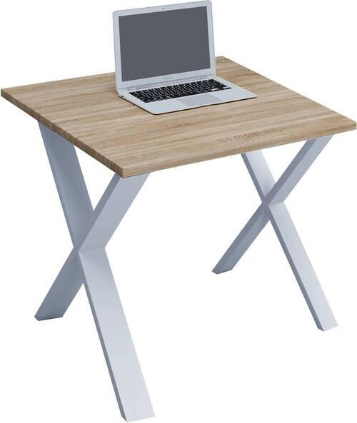 SCHREIBTISCH 80/50/76 cm  in Weiß, Sonoma Eiche  - Weiß/Sonoma Eiche, MODERN, Holzwerkstoff/Metall (80/50/76cm) - MID.YOU