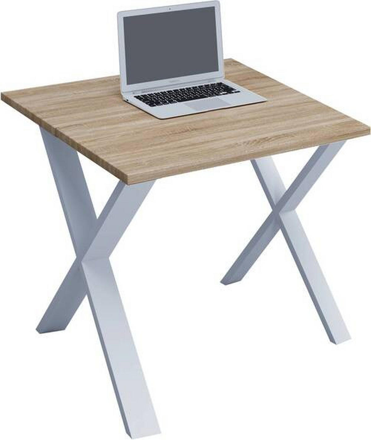 SCHREIBTISCH 80/50/76 cm  in Weiß, Sonoma Eiche  - Weiß/Sonoma Eiche, MODERN, Holzwerkstoff/Metall (80/50/76cm) - MID.YOU