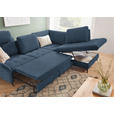 ECKSOFA in Bouclé Blau  - Blau/Schwarz, Natur, Textil/Metall (288/233cm) - Valnatura