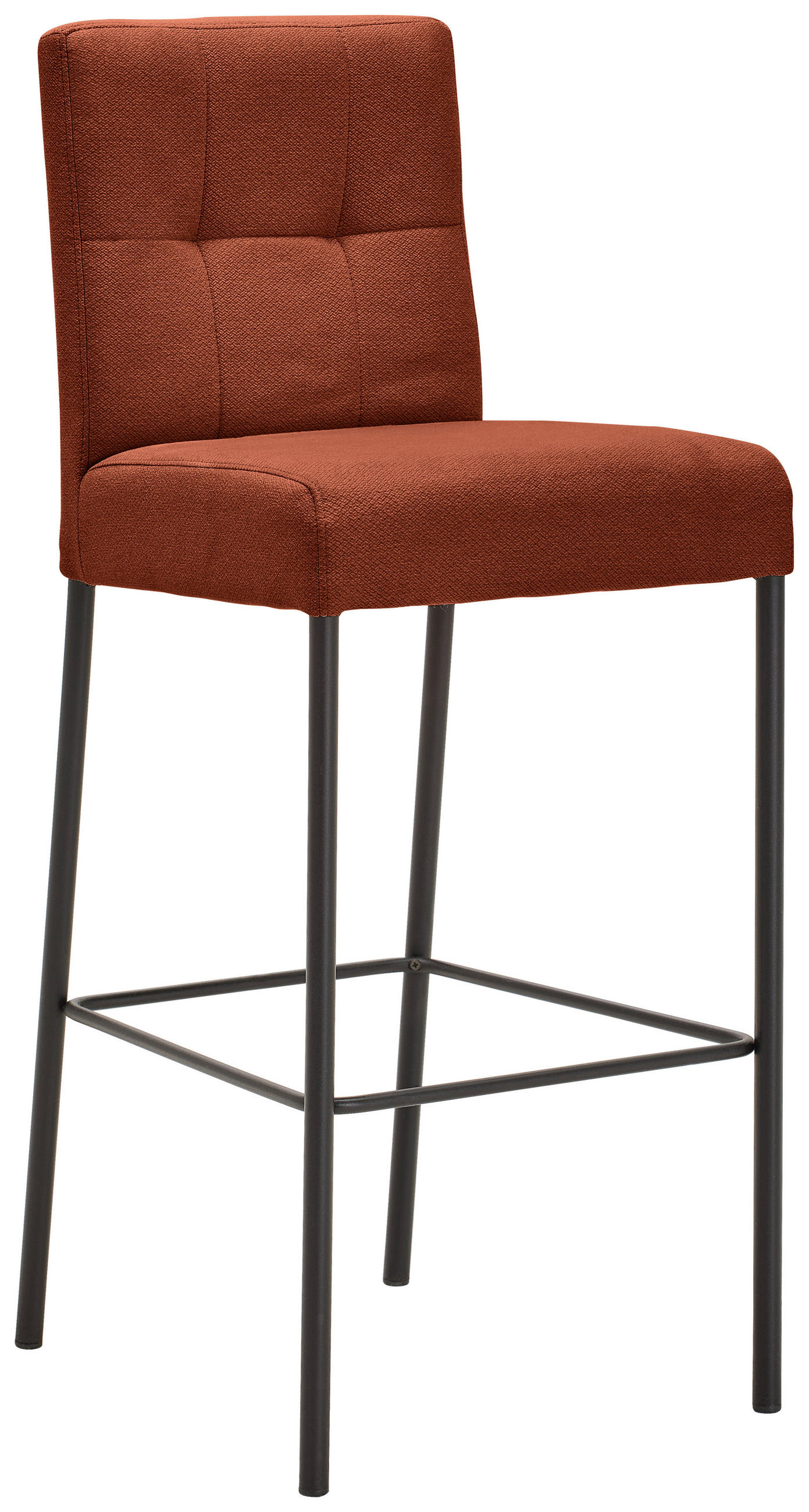 BARHOCKER Webstoff Schwarz, Rostfarben Eisen Stoffauswahl  - Rostfarben/Schwarz, Design, Textil/Metall (42/102/50cm) - home24
