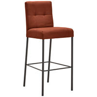 BARHOCKER Webstoff Schwarz, Rostfarben Eisen Stoffauswahl  - Rostfarben/Schwarz, Design, Textil/Metall (42/102/50cm) - home24