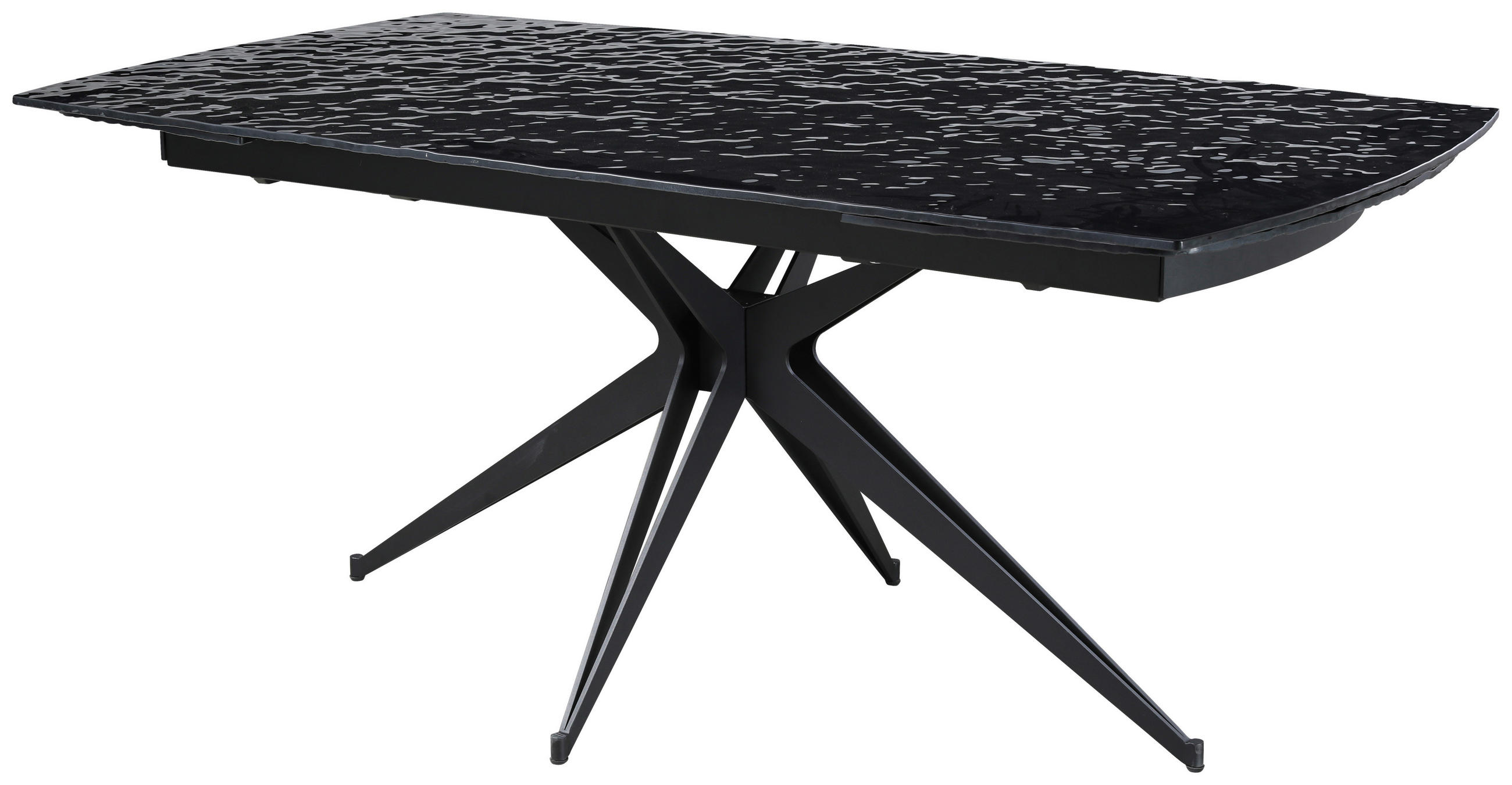 MATBORD svart båtform  utdragbar  - svart, Design, metall/glas (180-260/90-95/76cm) - Novel