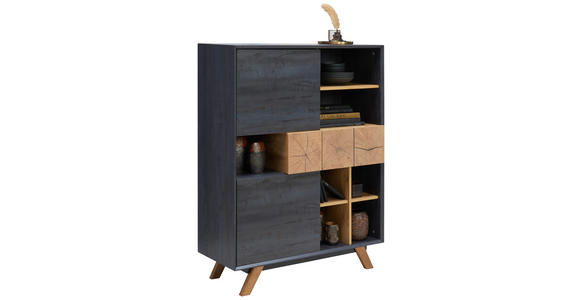 HIGHBOARD in 100/133,5/40 cm - Eichefarben/Dunkelgrau, Design, Holz/Holzwerkstoff (100/133,5/40cm) - Carryhome