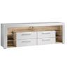 TV-ELEMENT - Eichefarben/Alufarben, Design, Glas/Holzwerkstoff (179/66/44cm) - Carryhome
