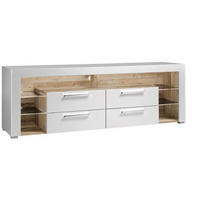 TV-ELEMENT - Eichefarben/Alufarben, Design, Glas/Holzwerkstoff (179/66/44cm) - Carryhome