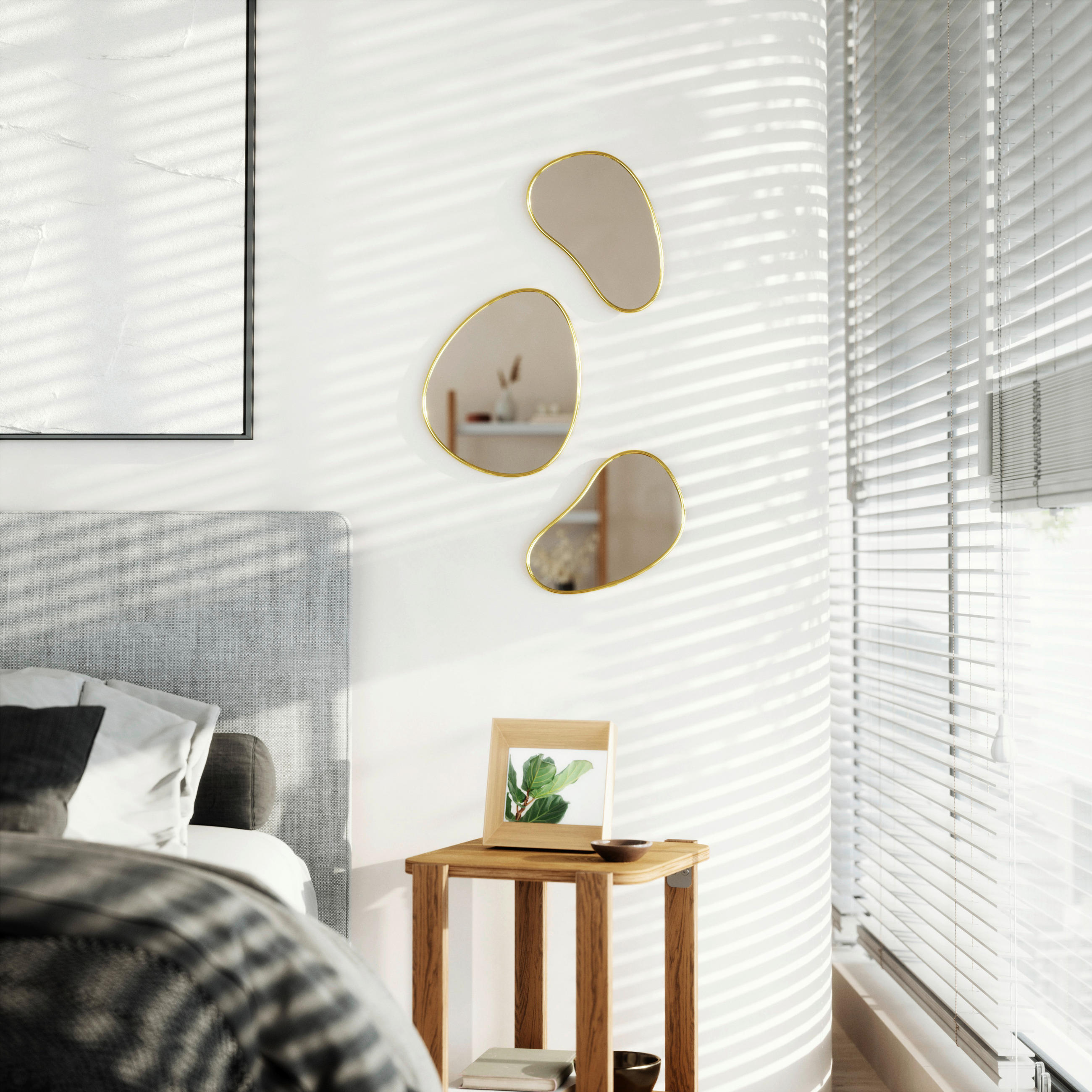 SPIEGELSET 25/30/1 cm in - Messingfarben, Design, Glas/Kunststoff (25/30/1cm) - Umbra