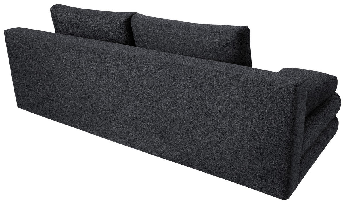 SCHLAFSOFA Webstoff Dunkelgrau  - Dunkelgrau/Schwarz, Design, Kunststoff/Textil (197/77/81cm) - home24