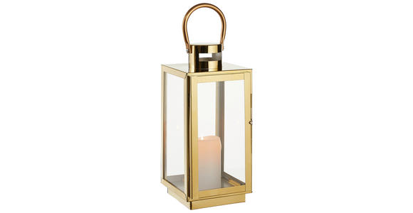 LATERNE - Goldfarben, LIFESTYLE, Glas/Metall (14/30/13cm) - Ambia Home