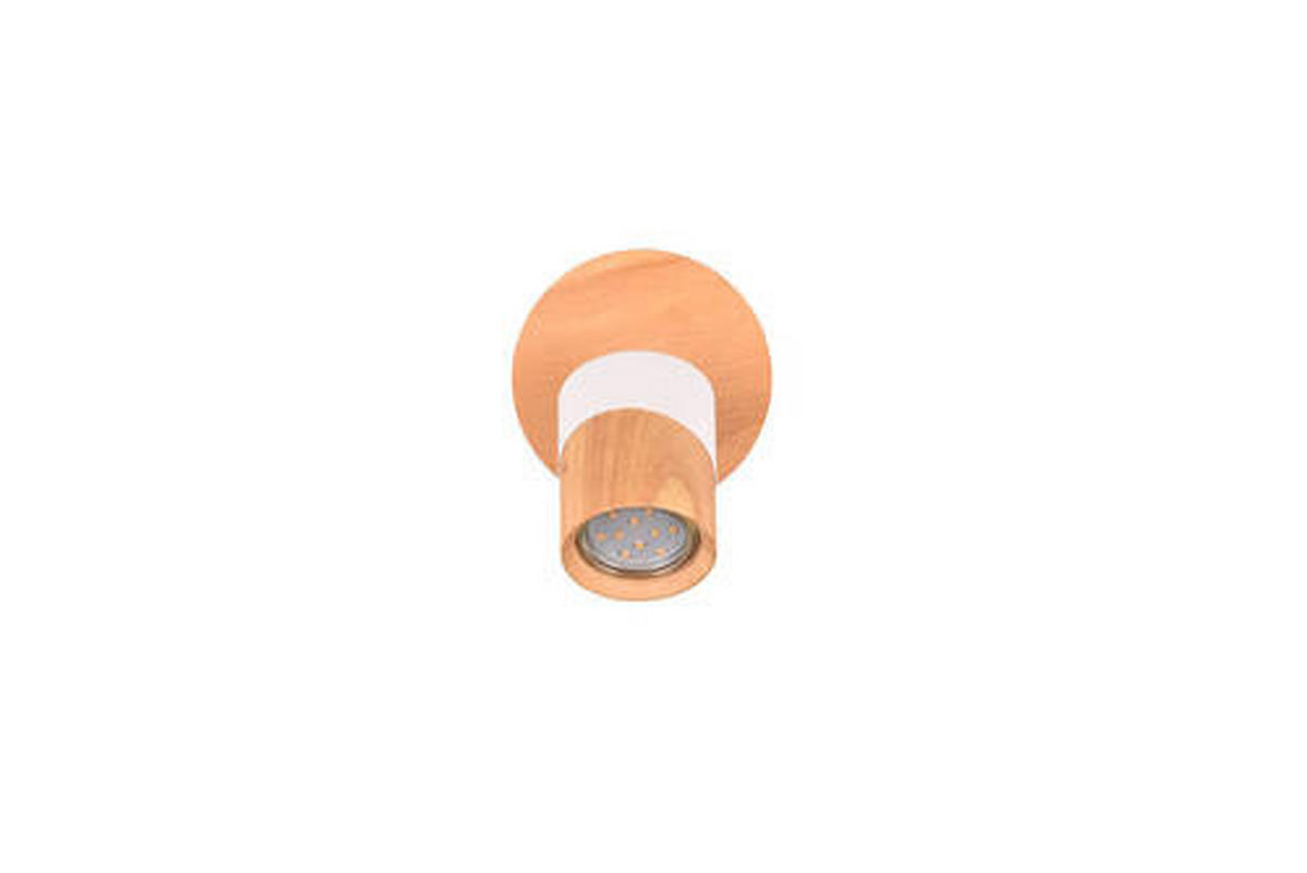 BODOVÉ SVÍTIDLO, GU10, 11/13,5/15 cm - bílá/hnědá, Natur, kov/dřevo (11/13,5/15cm)