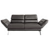 2-SITZER-SOFA in Echtleder Grau  - Chromfarben/Grau, Design, Leder/Metall (172-226/83/96cm) - Dieter Knoll