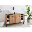 WASCHBECKENUNTERSCHRANK 105/60/40 cm  - Wildeiche/Schwarz, Basics, Holz/Metall (105/60/40cm) - Linea Natura