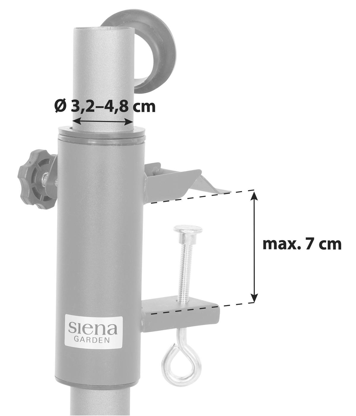 SONNENSCHIRMSTÄNDER - Anthrazit, KONVENTIONELL, Metall - Siena Garden