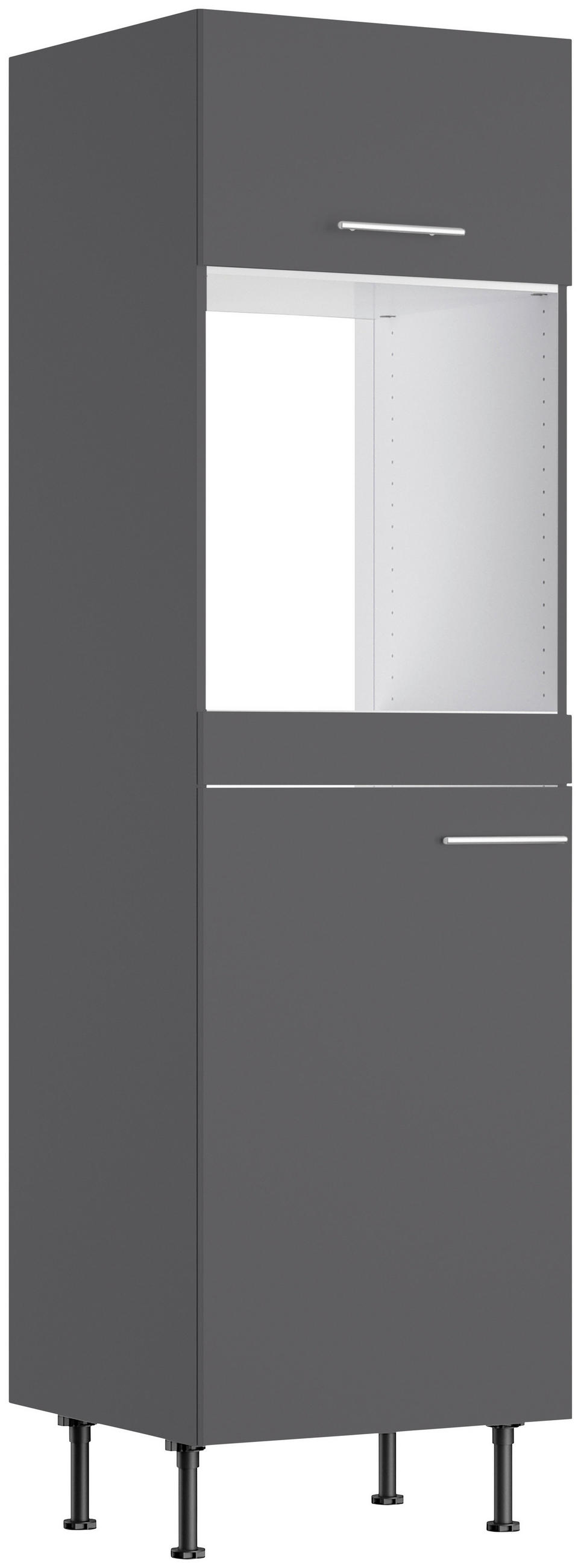 KÜCHENBLOCK 270 cm   in Anthrazit  - Edelstahlfarben/Eichefarben, Basics, Holzwerkstoff/Metall (270cm) - Optifit