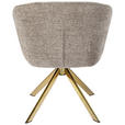 ARMLEHNSTUHL  Sitzfläche 360° drehbar Mikrofaser  Taupe, Goldfarben  - Taupe/Goldfarben, Design, Textil/Metall (61,5/82/61,5cm) - Hom`in