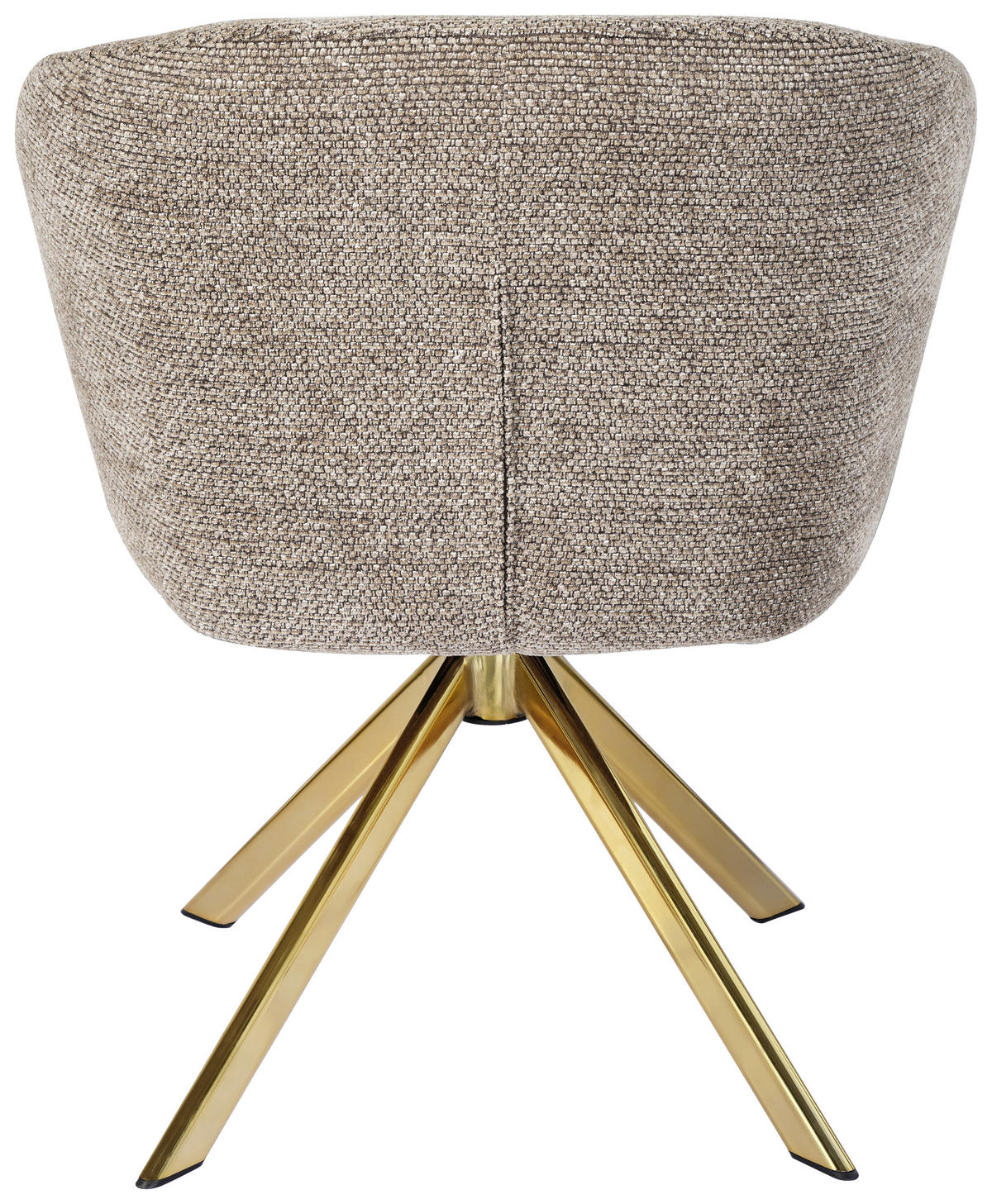 ARMLEHNSTUHL  Sitzfläche 360° drehbar Mikrofaser  Taupe, Goldfarben  - Taupe/Goldfarben, Design, Textil/Metall (61,5/82/61,5cm) - Hom`in