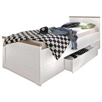 STAURAUMBETT 90/200 cm  in Weiß, Trüffeleichefarben  - Trüffeleichefarben/Weiß, LIFESTYLE, Holzwerkstoff (90/200cm) - Carryhome