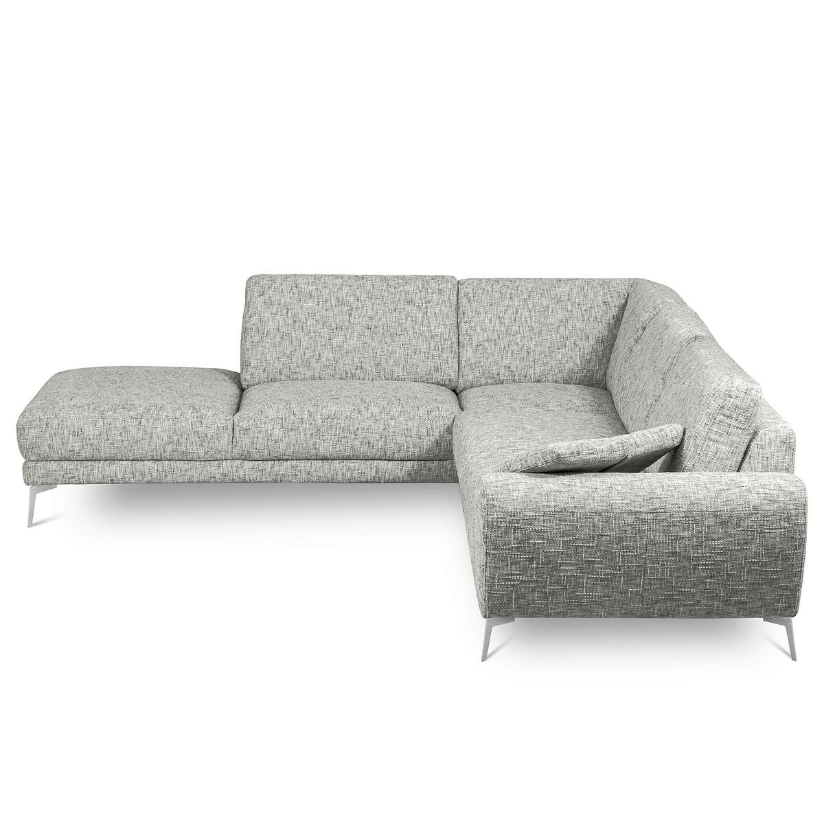 ECKSOFA  Webstoff Grau  - Chromfarben/Grau, Design, Textil/Metall (250/273cm) - Livetastic