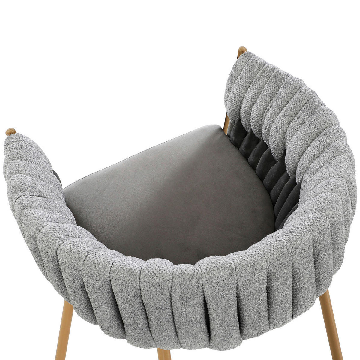 KAROSSZÉK szürke  - aranyszínű/szürke, Design, textil/fém (65/76/60cm) - Ambia Home