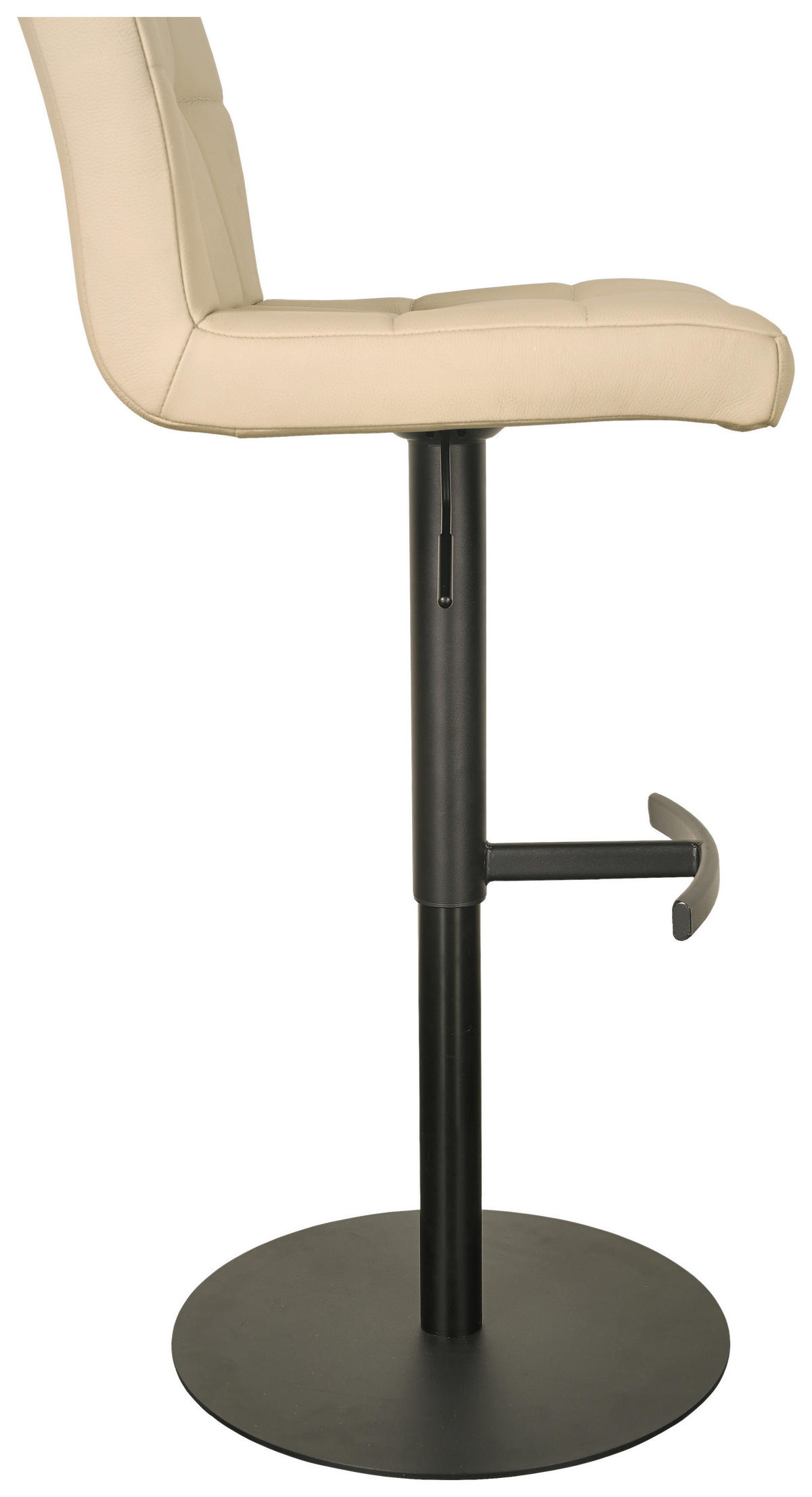 BARHOCKER in Schwarz, Beige  - Beige/Schwarz, MODERN, Leder/Metall (43/92/113/51,5cm) - Livetastic