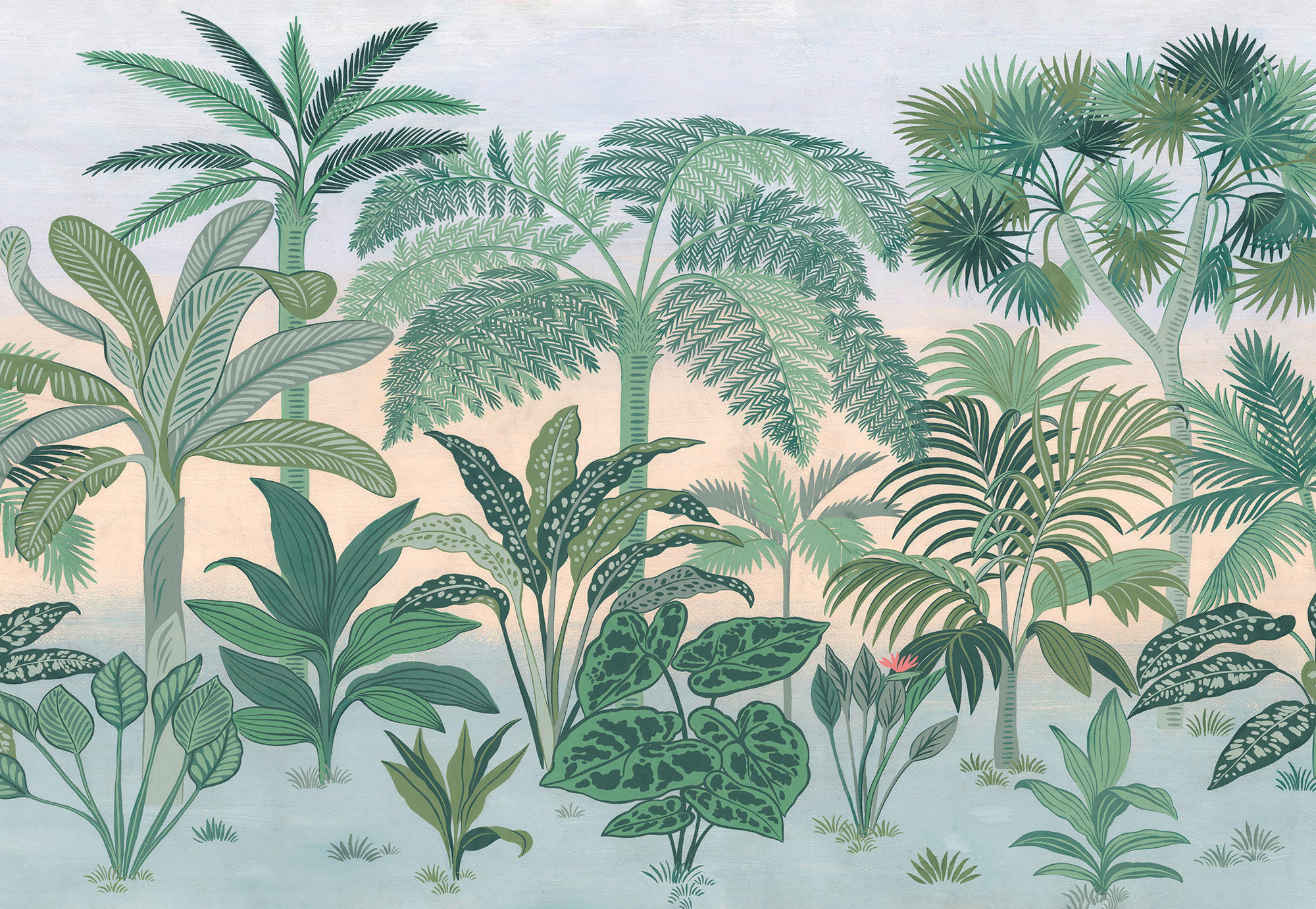 Xora Fototapete Blau, Grün 368x254 cm