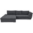 ECKSOFA in Flachgewebe Grau  174/306 cm  - Silberfarben/Grau, Design, Textil/Metall (174/306cm) - Carryhome