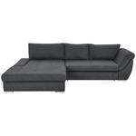 ECKSOFA Grau Flachgewebe  - Silberfarben/Grau, Design, Textil/Metall (174/306cm) - Carryhome