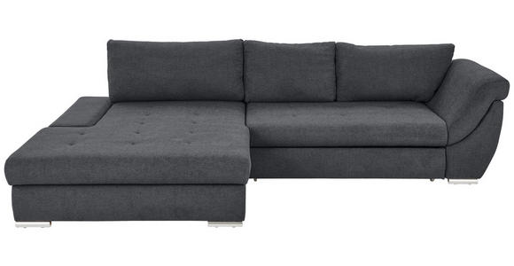 ECKSOFA in Flachgewebe Grau  174/306 cm  - Silberfarben/Grau, Design, Textil/Metall (174/306cm) - Carryhome