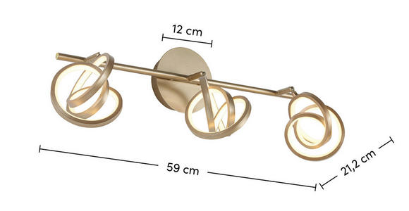 DECKENLEUCHTE    59/12/21,2 cm  - Weiß/Cappuccino, Trend, Kunststoff/Metall (59/12/21,2cm) - Novel