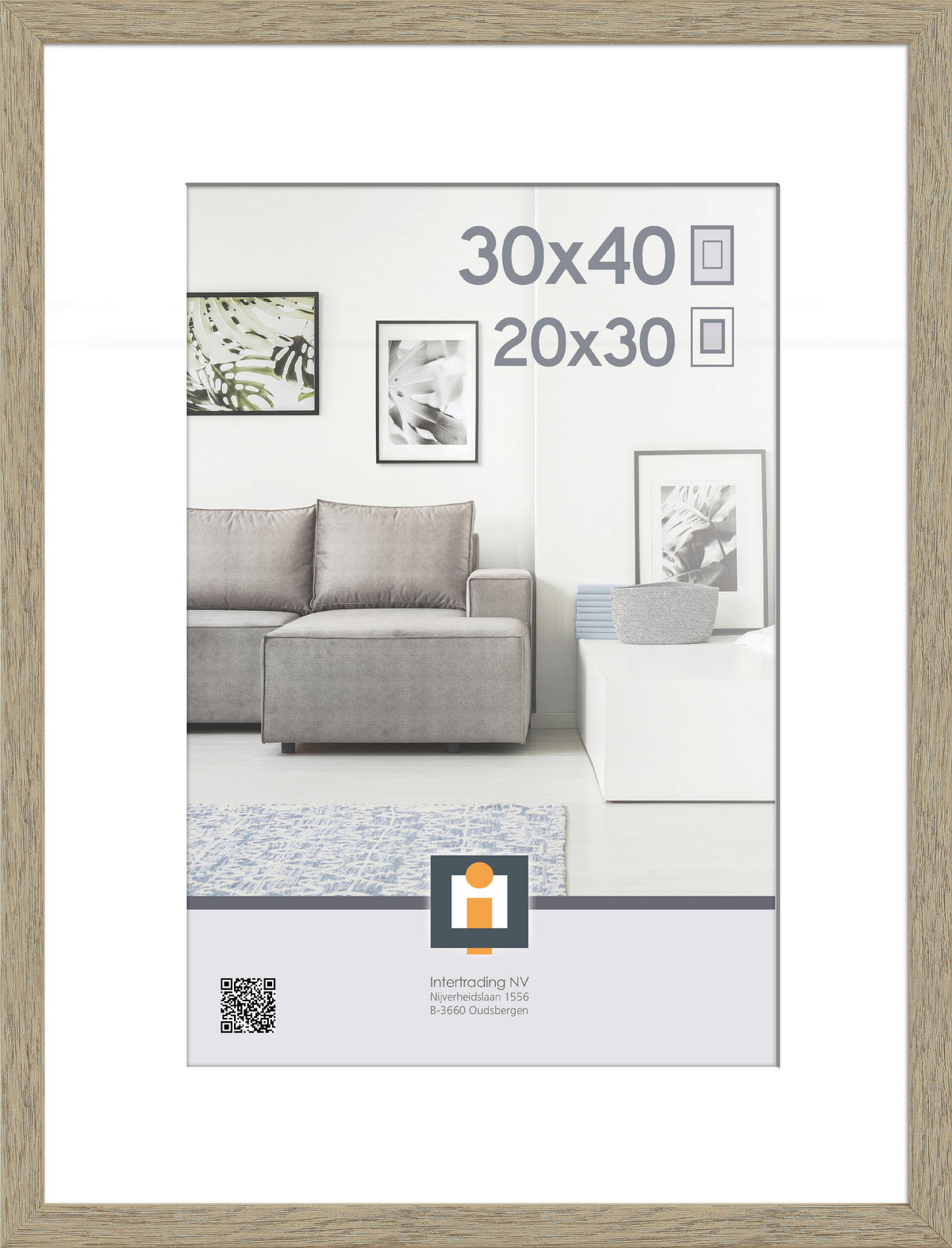 RÁM NA OBRAZY, 1 foto 30 cm x 40 cm - farba duba, Basics, plast (32/42/2,5cm)
