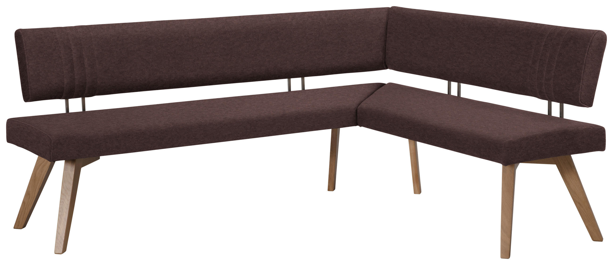 ECKBANK in Holz, Textil Dunkelbraun, Wildeiche  - Wildeiche/Eichefarben, Design, Holz/Textil (200/170cm) - Venda