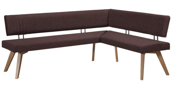 ECKBANK 220/200 cm in Dunkelbraun, Wildeiche - Wildeiche/Eichefarben, Design, Holz/Textil (220/200cm) - Venda