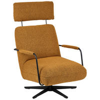 SESSEL Bouclé, Flachgewebe Currygelb  - Currygelb/Schwarz, Design, Textil/Metall (71/103/91cm) - Koinor