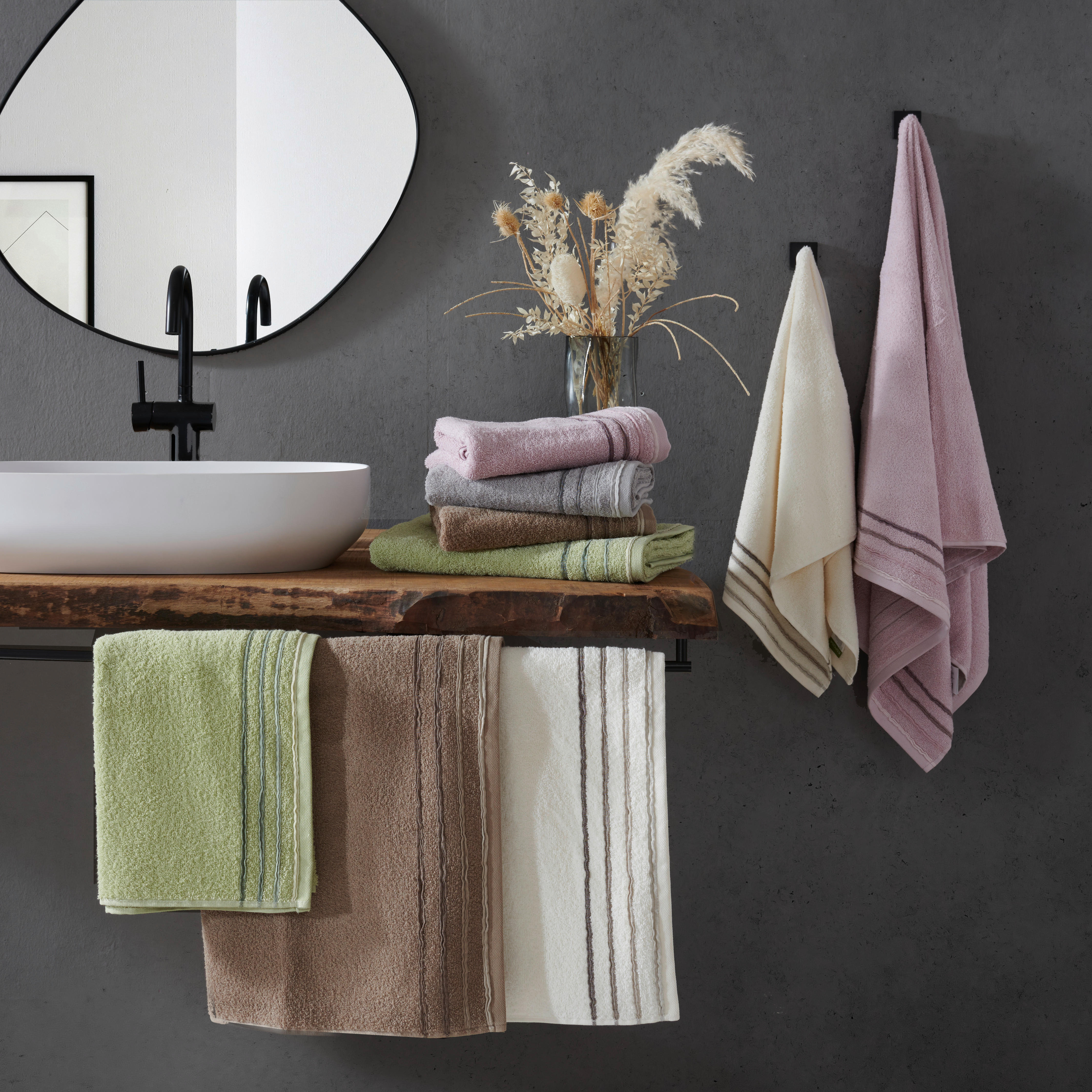 RUČNÍK, 50/100 cm, béžová - béžová, Konvenční, textil (50/100cm) - Esposa