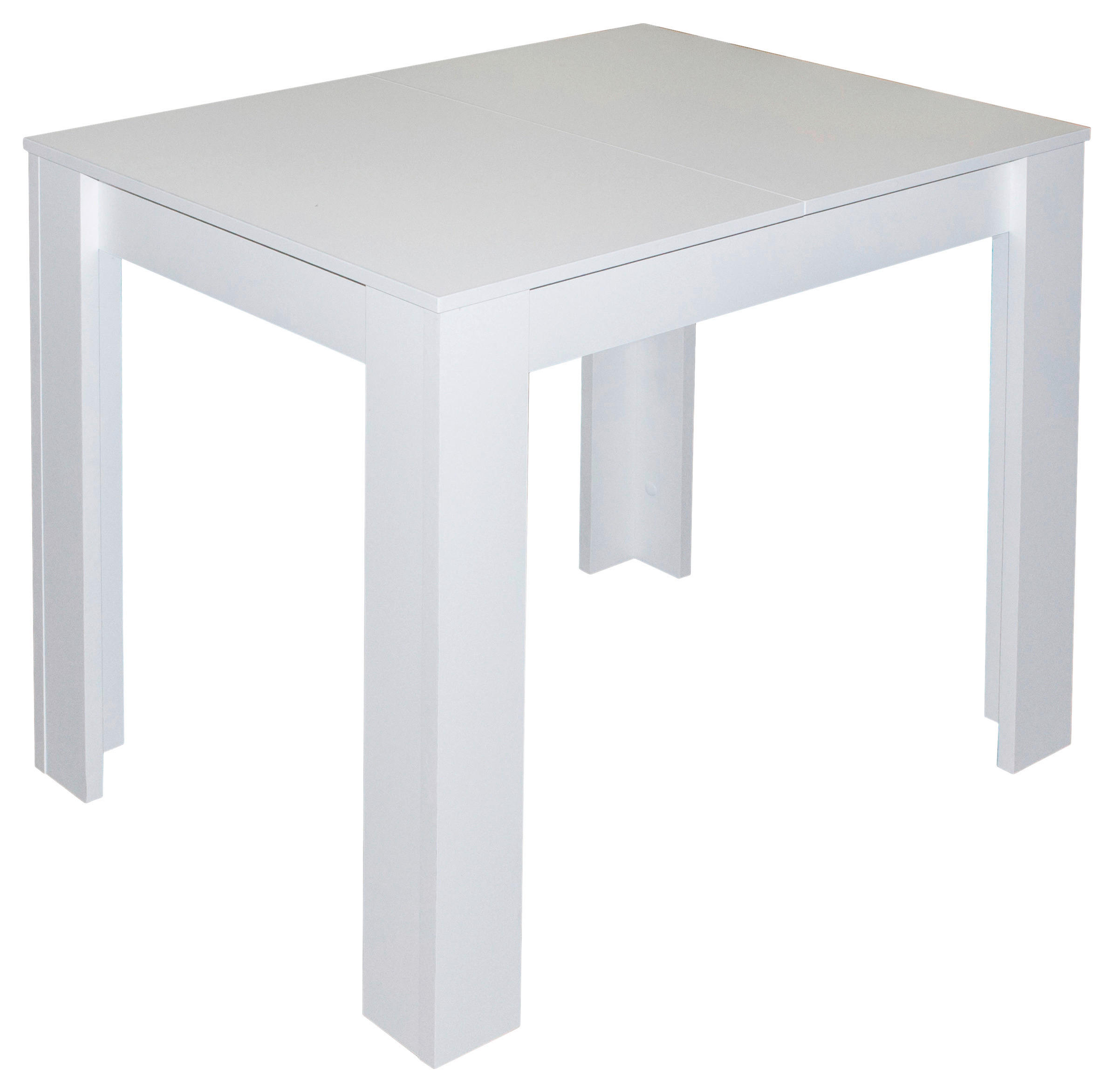 ESSTISCH Weiß rechteckig  ausziehbar  - Weiß, MODERN, Holzwerkstoff (80/75/60cm) - Livetastic