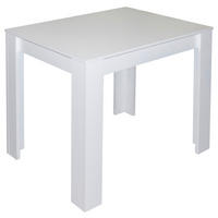 ESSTISCH Weiß rechteckig  ausziehbar  - Weiß, MODERN, Holzwerkstoff (80/75/60cm) - Livetastic