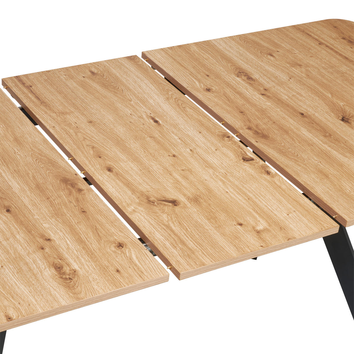 ESSTISCH in Metall, Holzwerkstoff 160-200/90/75 cm  - Schwarz/Eiche Artisan, KONVENTIONELL, Holzwerkstoff/Metall (160-200/90/75cm) - MID.YOU