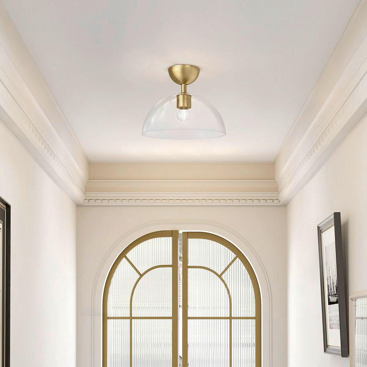 HÄNGELEUCHTE 30,5/25,4 cm  - Goldfarben, KONVENTIONELL, Glas/Metall (30,5/25,4cm) - Elstead Lighting