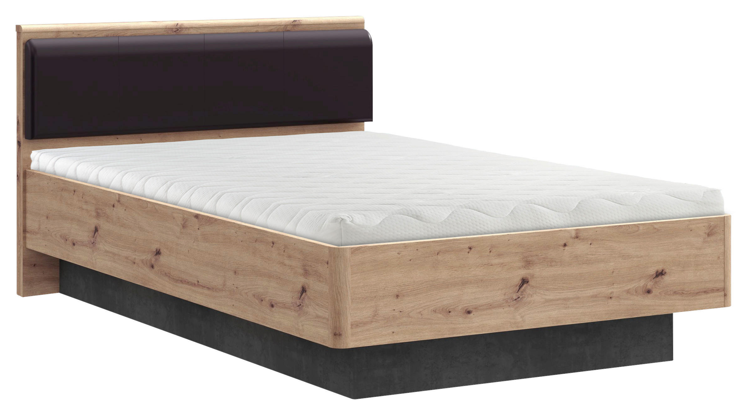 BETT 140/200 cm  in Schwarz, Dunkelgrau, Eiche Artisan  - Dunkelgrau/Schwarz, Design (140/200cm) - Carryhome