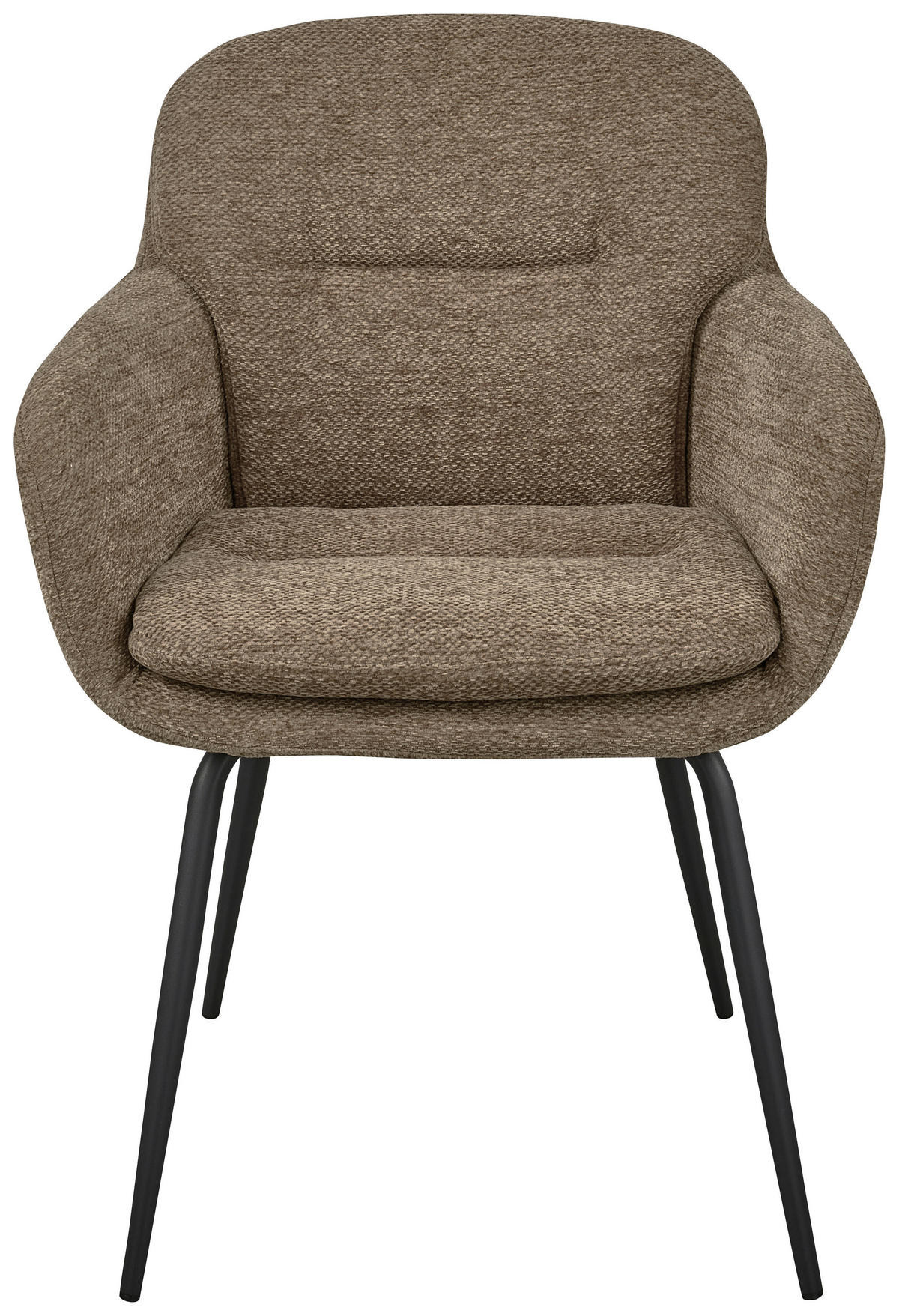 ARMLEHNSTUHL-SET 2 Stück  in Eisen Chenille  - Sandfarben/Schwarz, MODERN, Textil/Metall (57/82/59cm) - Livetastic