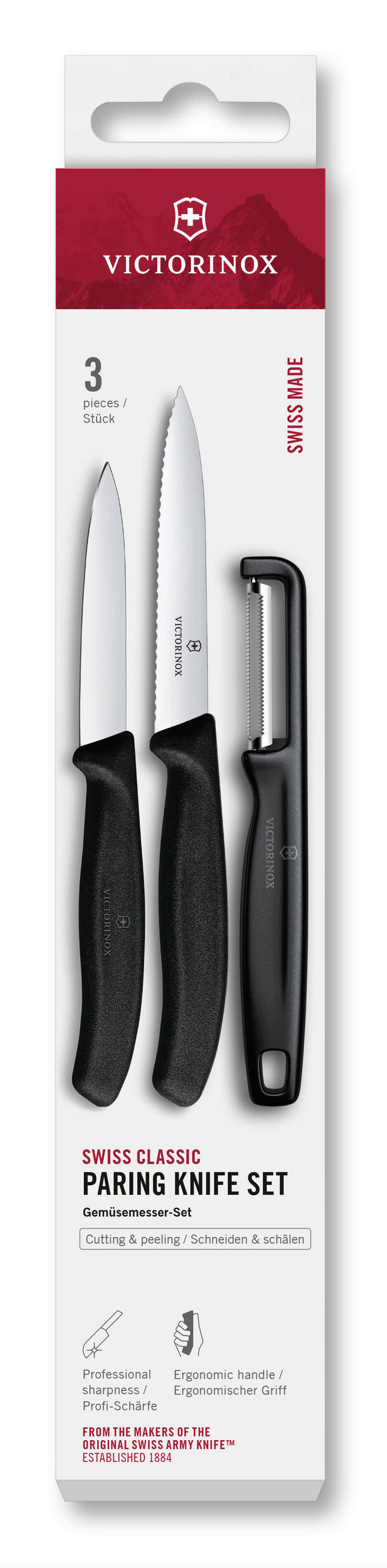 GEMÜSEMESSER  - Schwarz, Basics, Kunststoff (25,4/5,0/2,0cm) - Victorinox