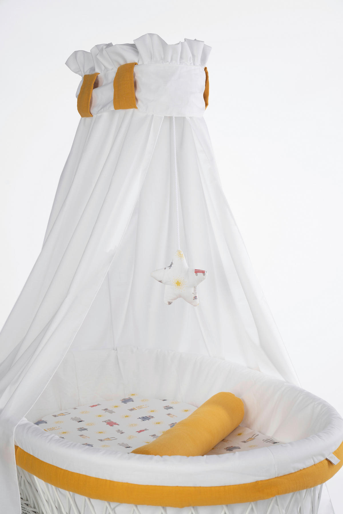 STUBENWAGENSET Pyjamabär   - Currygelb/Weiß, Basics, Kunststoff/Textil (130/180cm) - Mionido
