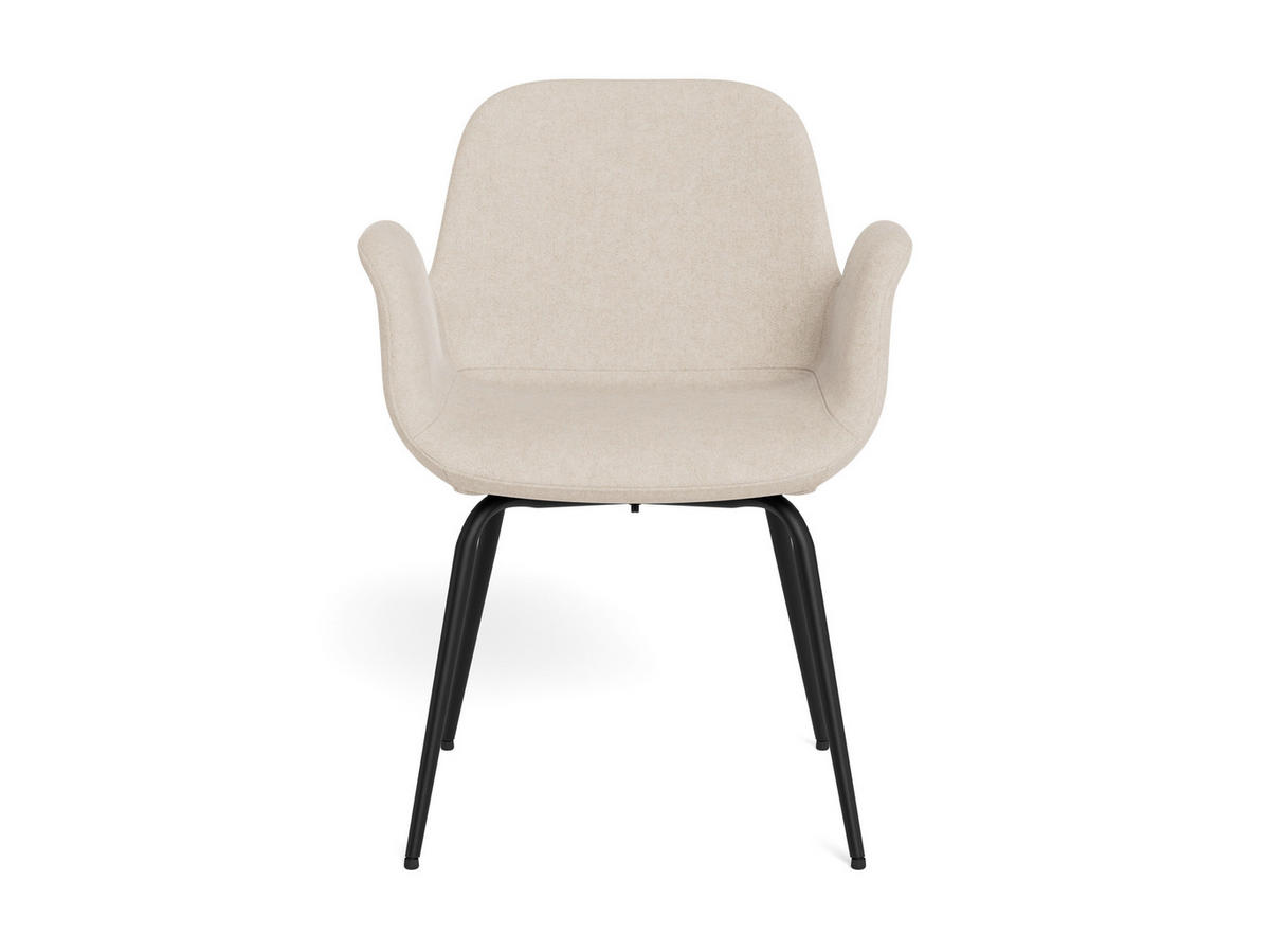 ARMLEHNSTUHL   Flachgewebe  - Sandfarben/Schwarz, MODERN, Textil/Metall (58/82,5/56cm) - MID.YOU